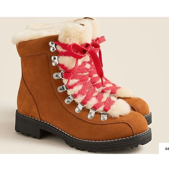 NWT J. Crew New Nordic boots in nubuck winter booties brown size 6 - Picture 1 of 8